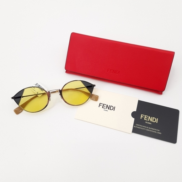 Fendi Accessories - Fendi | FF0342S Cat Eye Sunglasses 51mm - Yellow, Silver
